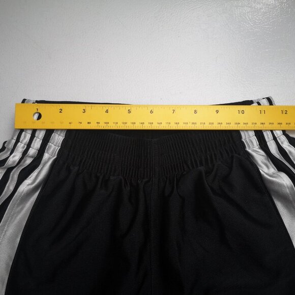 Adidas Youth's Size Small Black & White Loose Fit Elastic & Tie Waist Shorts - Picture 9 of 11